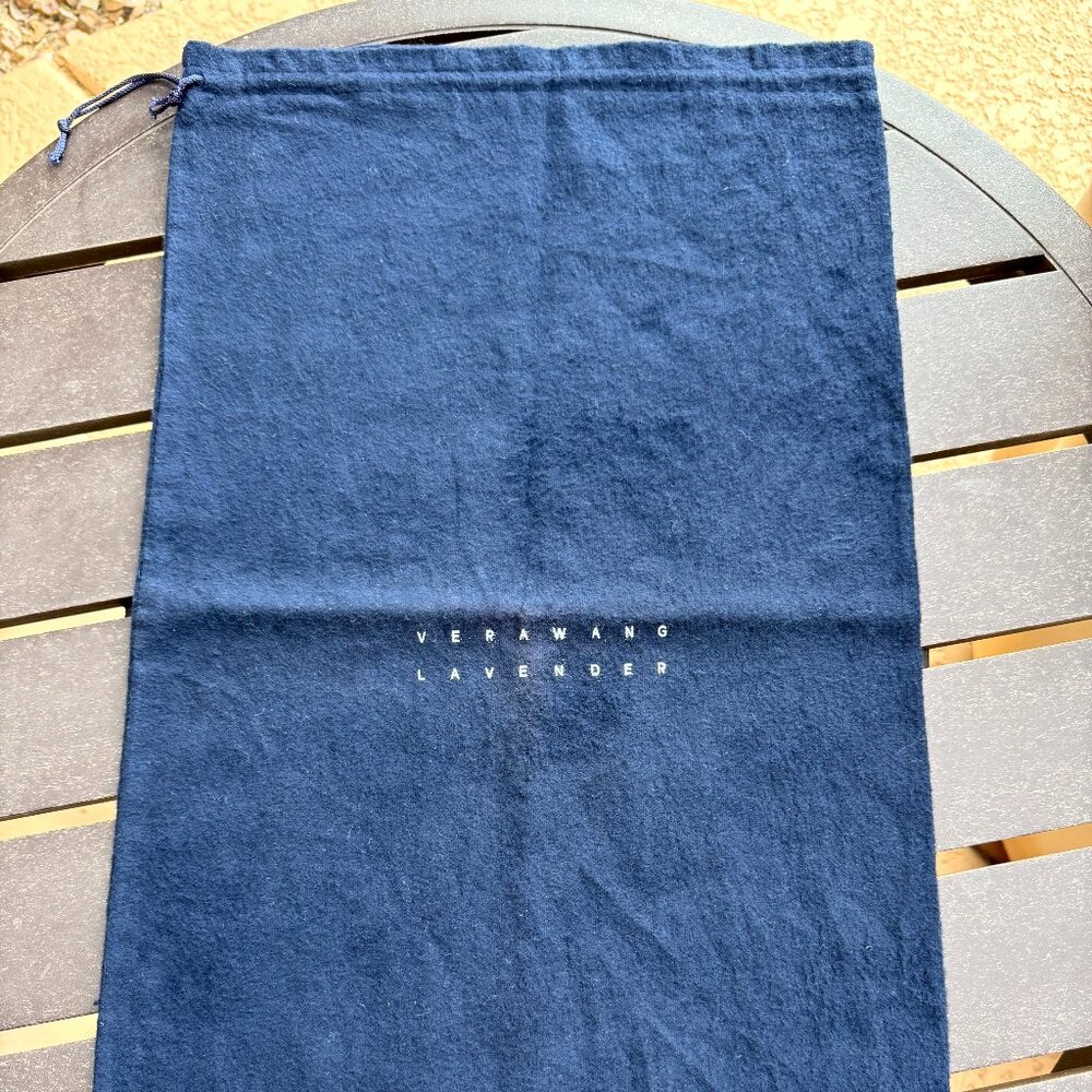 Vera Wang Lavender Dust Bag Large Blue Flannel Logo Storage Drawstring 22 X 13